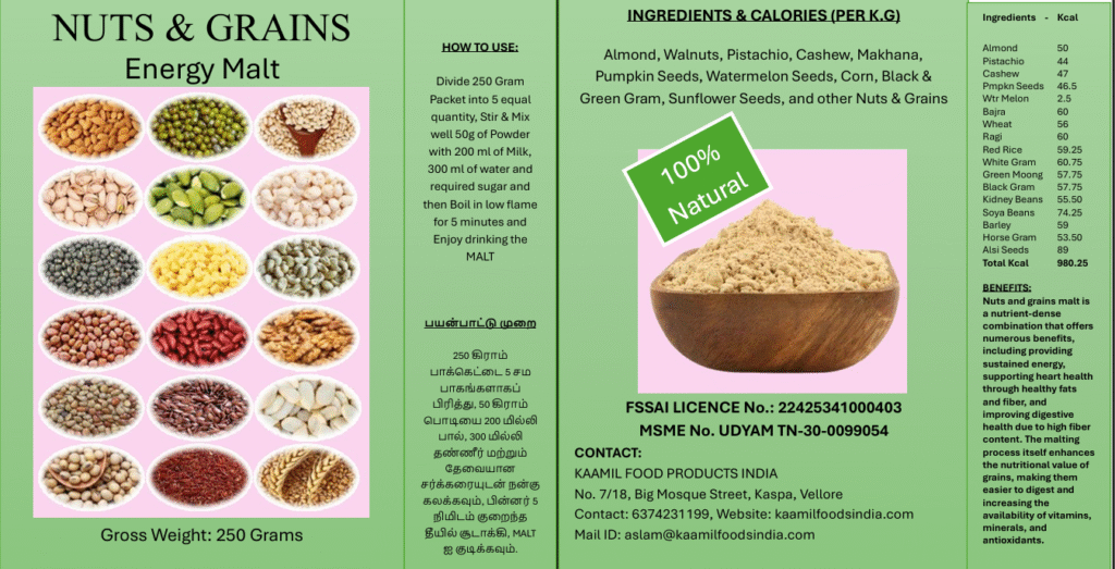 kaamil nuts and grains